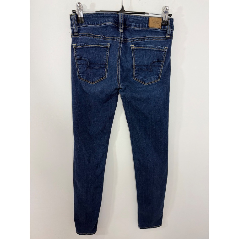 American Eagle Super Stretch Skinny Jeans Womens 0 Short Dark Wash Blue Denim